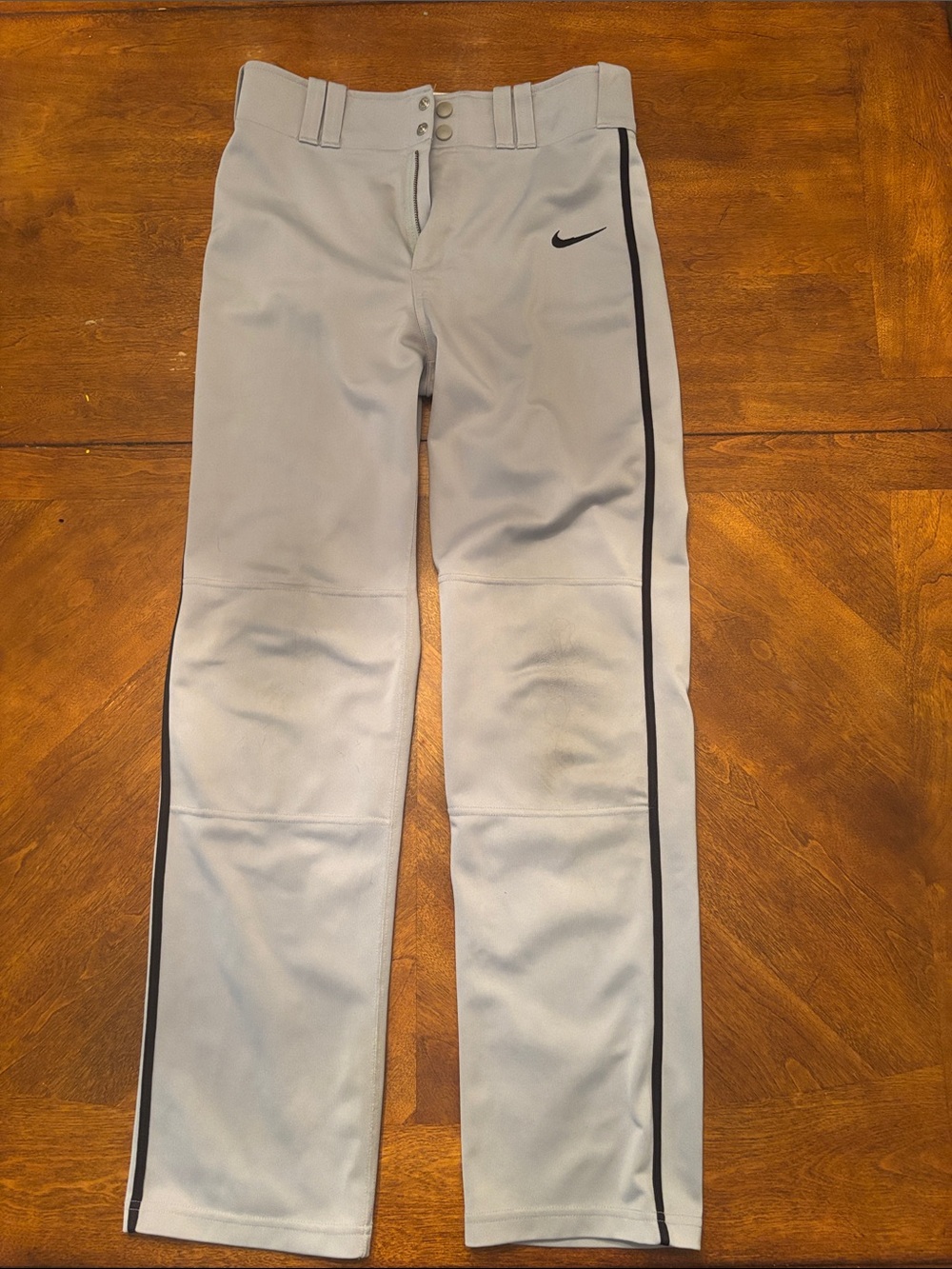 Nike Light Gray Baseball Pants with Black Side Piping